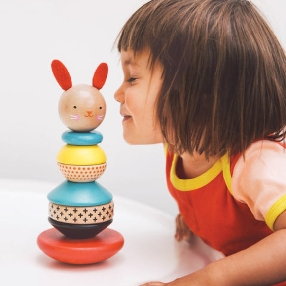 Petit Collage Wooden Rabbit Stacker Toy - Picture 4 of 5